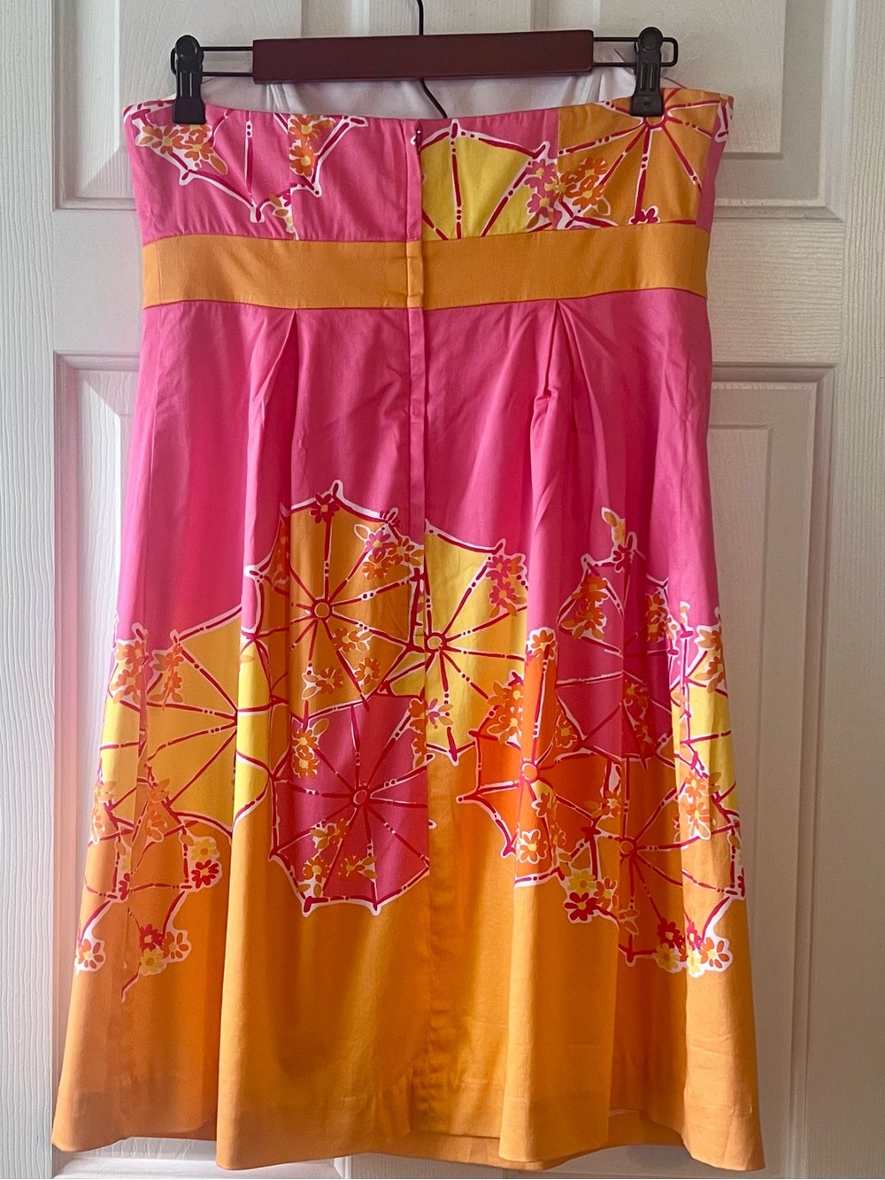 Lilly Pulitzer Pink, Yellow & Orange Umbrella Strapless Dress - Picture 2 of 10